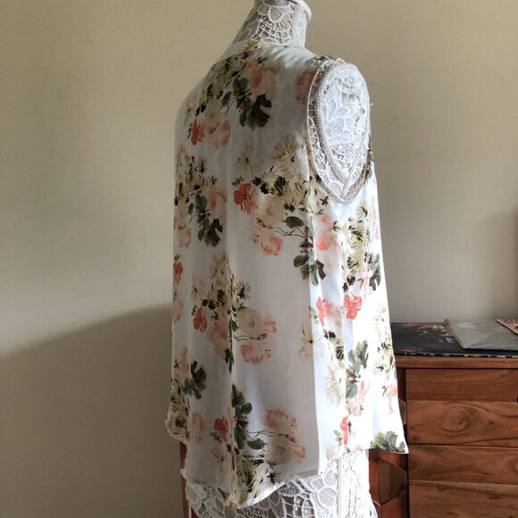 Floral Sleeveless Blouse Tank Top Spring Work - Picture 6 of 7